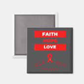 Aimant Heart Disease Awareness Faith Hope Love Design  (Recto/Verso)