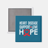 Aimant Heart Disease Suprt Love Hope Red Ribbon  (Recto/Verso)