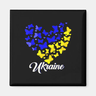 Aimant Heart Heart Ukraine Shirt Butterfly I Stand With U