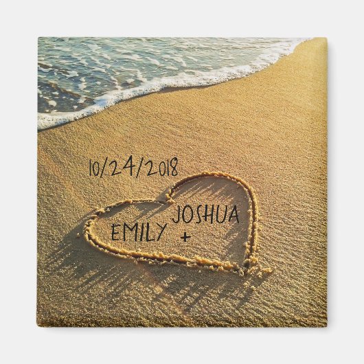 Aimant Heart in the Sand Tropical Beach (Devant)