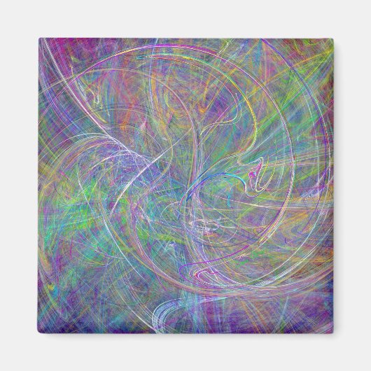 Aimant Heart of Light - Aqua Flames & Indigo Swirls (Devant)