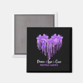 Aimant Heart Peace Love Cure Fibromyalgie Sensibilisation (Recto/Verso)