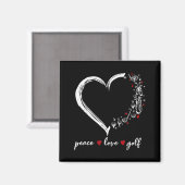 Aimant Heart Peace Love Golf Player Srt Lovers Outfit Wom (Recto/Verso)