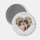 Aimant Heart Shaped Photo True Love Valentines or Wedding (Recto/Verso)