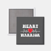 Aimant Heart Warrior Heart Disease Awareness Month Red He (Recto/Verso)