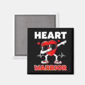 Aimant Heart Warrior Heart Disease Awareness Month Red He (Recto/Verso)
