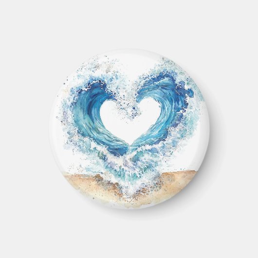 Aimant Heart Wave Stickers | Ocean Love Sticker Sheet (Devant)