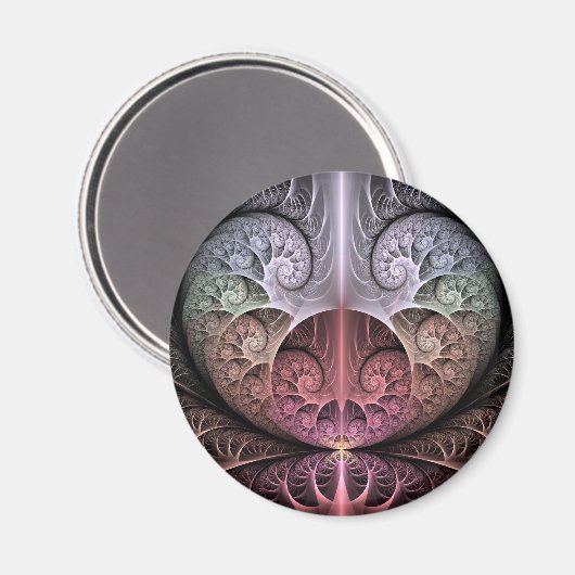 Aimant Heartbeat, Abstrait surreal Imaginaire Fractal Art (Recto/Verso)