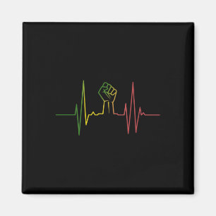 Aimant Heartbeat Premier Mois de l'histoire des Noirs Amé