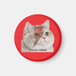 Aimant Heavy Breathing Cat Meme Heavy Metal Rocker