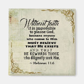 Aimant Hébreux 11:6 Sans foi, il est impossible de... (Devant)