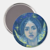 Aimant Hecate, Déesse Lune Pastel Peinture Imaginaire Art (Recto/Verso)
