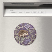 Aimant Hedgehog Purple William Morris Inspired Floral (In Situ (Lave-vaisselle))