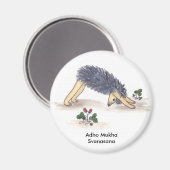 Aimant Hedgehog Yoga, Downdog (avec texte) (Recto/Verso)