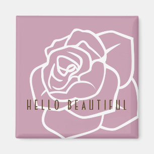 Aimant Hello Beautity - Moderne Chic Rose Rose