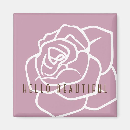 Aimant Hello Beautity - Moderne Chic Rose Rose (Devant)