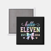 Aimant Hello Eleven Est 2014 Coquette Bow 11th Birthday G (Recto/Verso)