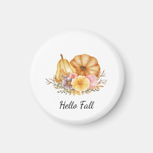 Aimant Hello Fall Citrouilles et fleurs - Cosy automne