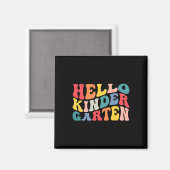 Aimant hello kindergarten teacher back to school Ret (Recto/Verso)