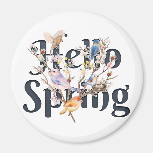 Aimant Hello Spring Birds (Devant)