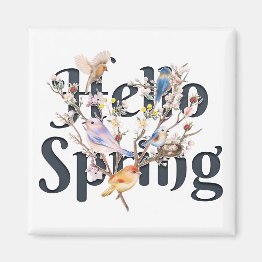 Aimant Hello Spring Birds (Devant)