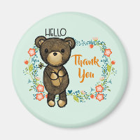 Hello Teddy Bear avec Merci aux fleurs