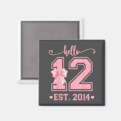 Aimant Hello Twelve Est 2014 12th Birthday Coquette 12 Ye (Recto/Verso)