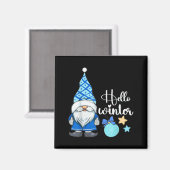 Aimant Hello Winter, Nordic Christmas Gnome (Recto/Verso)