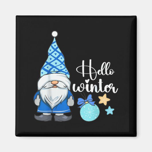Aimant Hello Winter, Nordic Christmas Gnome (Devant)