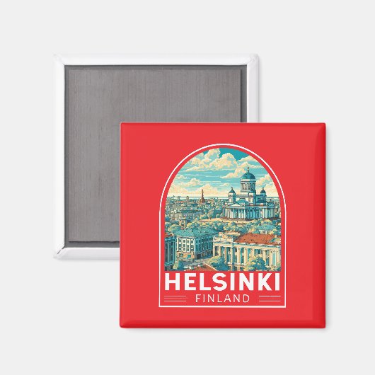 Aimant Helsinki Finland Travel Art Emblem (Recto/Verso)