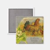 Aimant Hen Et Poussins De Pâques (Recto/Verso)