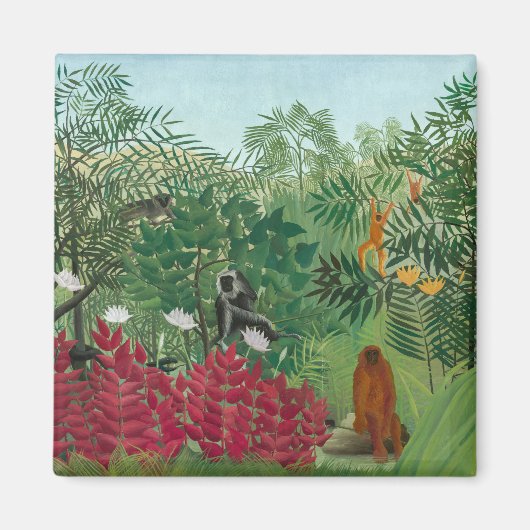 Aimant Henri Rousseau - Forêt tropicale avec singes (Devant)