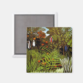 Aimant Henri Rousseau - Paysage exotique Jungle Art (Recto/Verso)