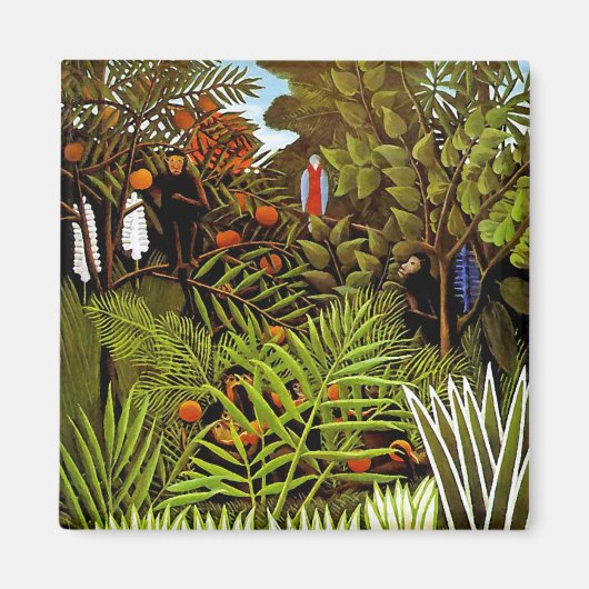 Aimant Henri Rousseau - Paysage exotique Jungle Art (Devant)