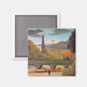 Aimant Henri Rousseau - Seine et Tour Eiffel au coucher d (Recto/Verso)