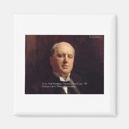 Aimant Henry James "Monkeys & Cats" Citation de sagesse C (Devant)