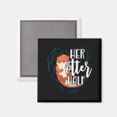 Aimant Her Otter Half Pun Romantic Couple Valentine's Day (Recto/Verso)