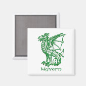 Aimant Héraldique médiéval de Wyvern (Recto/Verso)