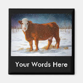 AIMANT HEREFORD BOEUF VACHE : PASTEL ART (Devant)