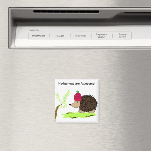 Aimant Hérisson dans un Toque rouge (In Situ (Lave-vaisselle))