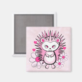 Aimant Hérisson Féminin Rose Mignon (Recto/Verso)