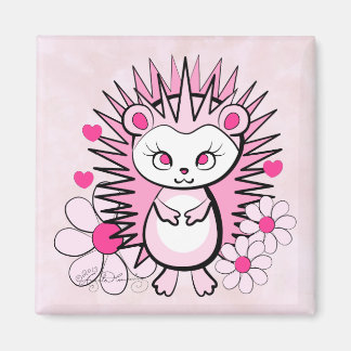 Aimant Hérisson Féminin Rose Mignon