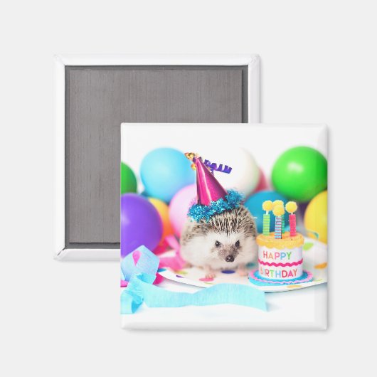 Aimant Hérisson Joyeux anniversaire ! (Recto/Verso)