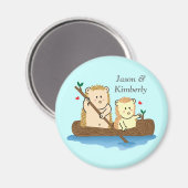 Aimant Hérissons mignons garçon et fille en navigation (Recto/Verso)