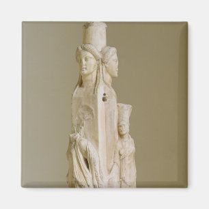 Aimant Herm triforme de Hecate, sculpture de marbre, pe