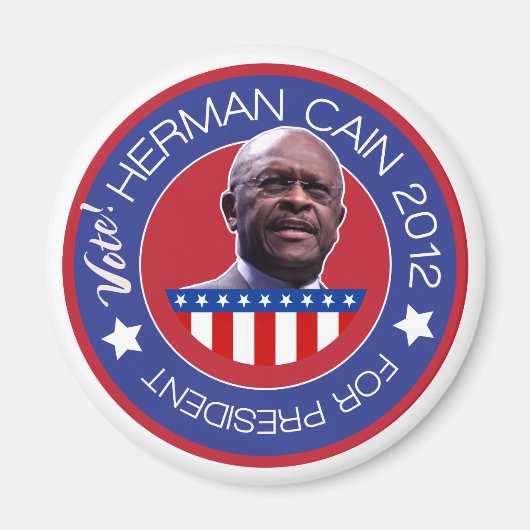 Aimant Herman Cain pour le président américain 2012 (Devant)