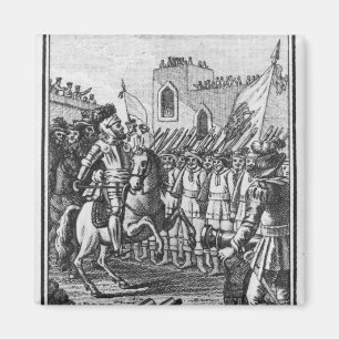 Aimant Hernando Cortes passant en revue ses troupes
