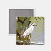 Aimant Héron de nuit à couronne jaune (Recto/Verso)