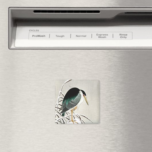 Aimant Héron d'Ohara Koson en neige (In Situ (Lave-vaisselle))