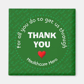 Aimant Héros de la santé en MERCI vert (Devant)